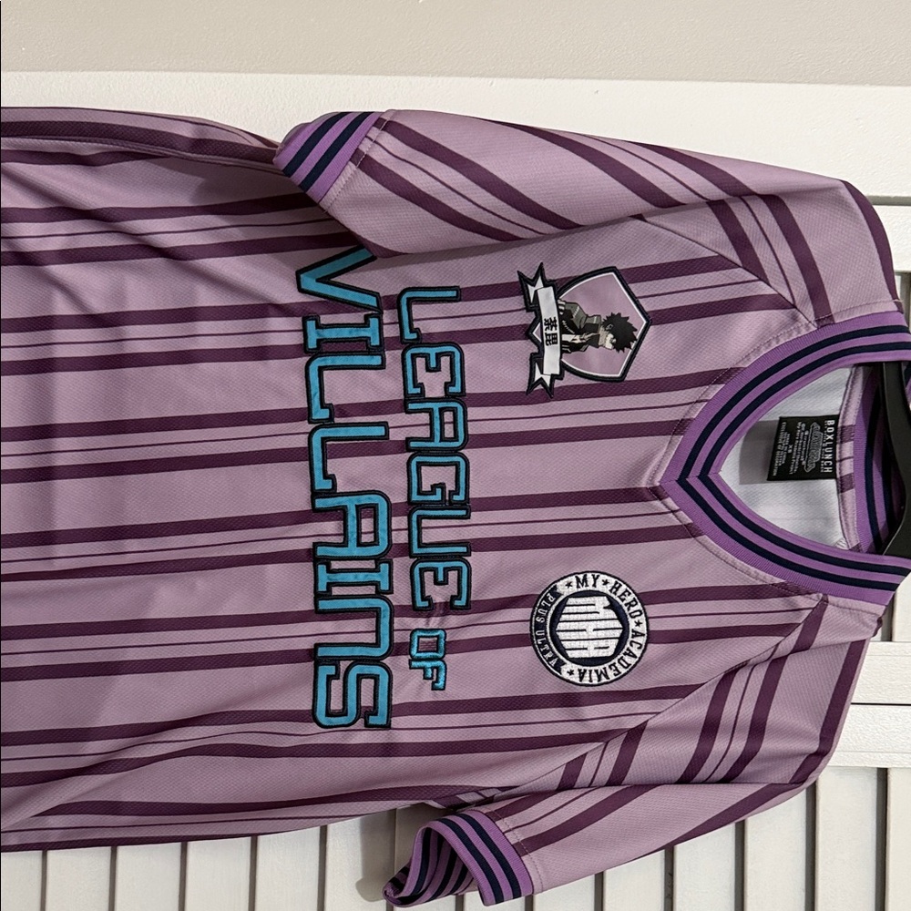 League of Villains Purple Striped Men's Jersey